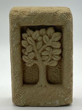 Vintage 1994 Carruth Studio Mini 3.25” Stone Tree of Life Plaque Weatherproof